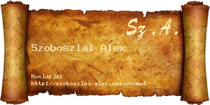 Szoboszlai Alex névjegykártya